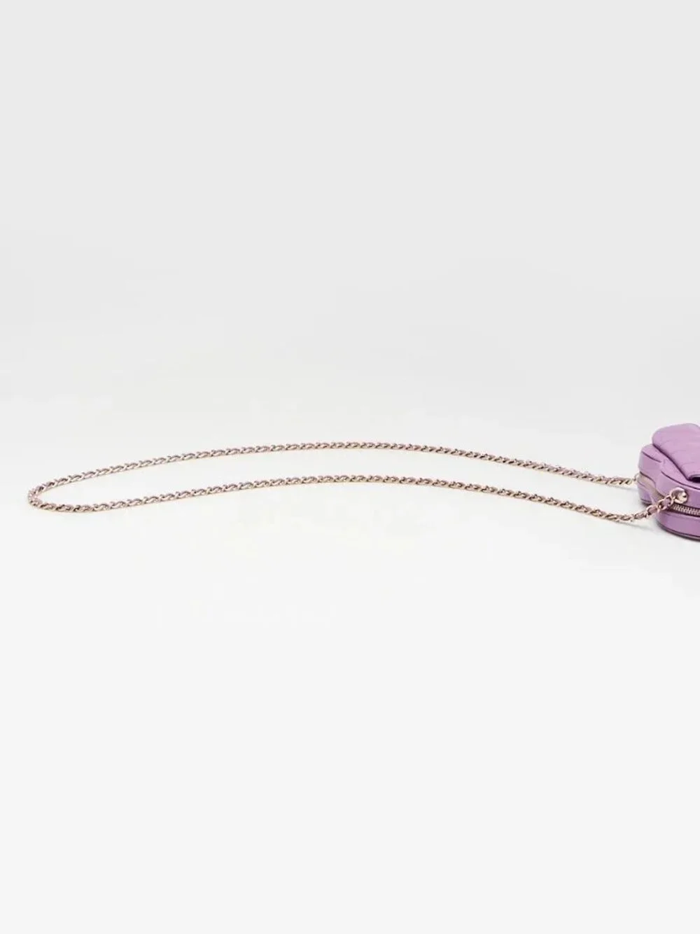 Chanel Purple Quilted Lambskin Quilted CC In Love Heart Clutch With Chain Bag